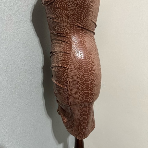 Queen Maria Women Brown Sleeveless Sweetheart Neck Zippered Night Out Dress Sz S - Picture 10 of 15